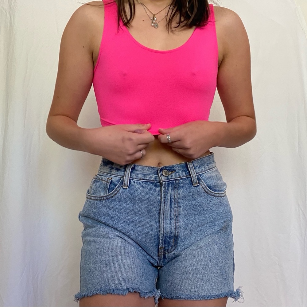 Neon pink bra top